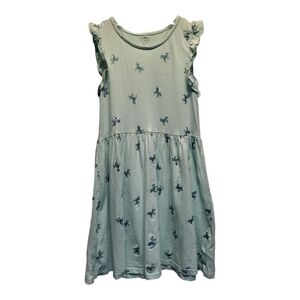H&M Kids Seafoam Green Unicorn Tiered Sundress Sleeveless Casual - Size US 8/10